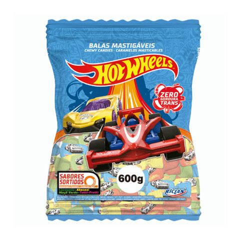 Bala Mastigável Hot Wheels Sortida Freegells 600g - Riclan