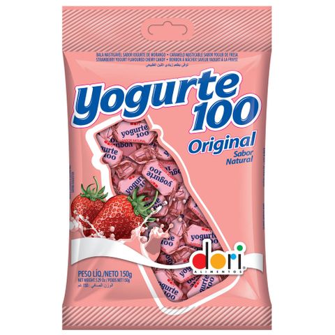 Bala Mastigável Iogurte 100 Original 150g - Dori
