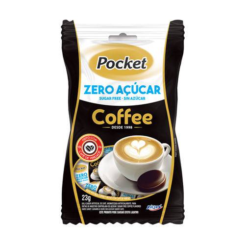 Bala Pocket Zero Açúcar Coffee 23g - Riclan