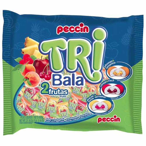 Bala Tribala 2 Frutas Sortida 500g Peccin 1025876
