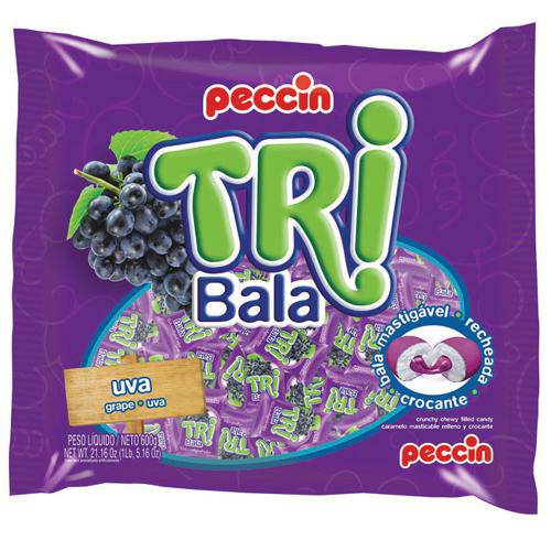 Bala Tribala Recheada Uva 600g - Peccin