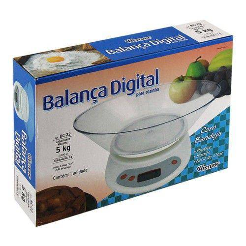 Balança para Cozinha Digital 5Kg - Western - Bc-22