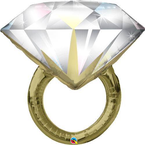 Balão Bexiga Anel de Diamante de Casamento Gigante C/ 1 Unid