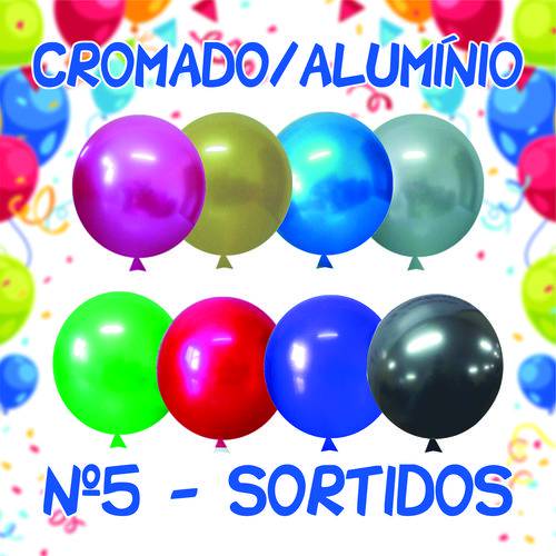 Balão/bexiga Happy Day Cromado Alumínio N5
