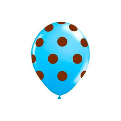 Balão / Bexiga Happy Day N11 Confete Azul Cla / Marrom C/25