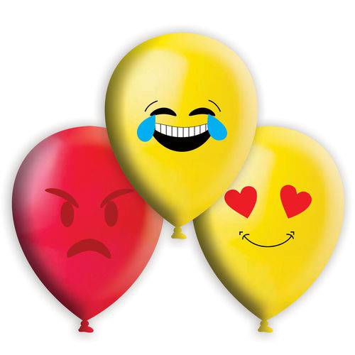 Balão / Bexiga Happy Day Nº11 | Emoticons Sortidos | C/25