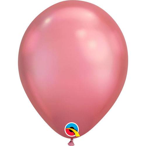 Balão Bexiga Látex Chrome Rosa Malva 11 Polegadas C/10 Unida