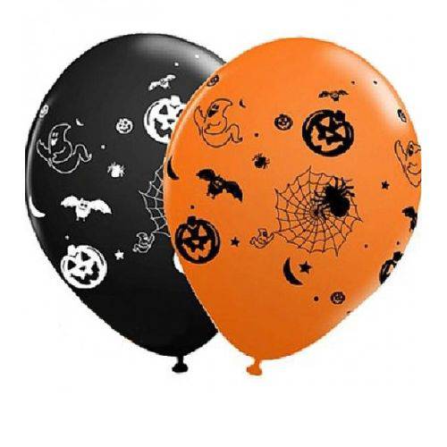 Balão Bexiga Látex Festa Halloween - 25 Unidades