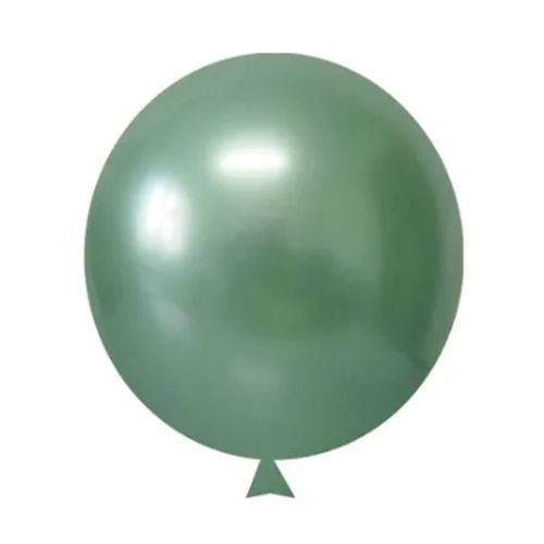 Balão / Bexiga Metalizado Alumínio Verde N°09 - 25 Unidades