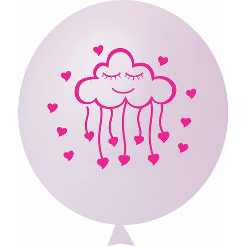 Balão / Bexiga N11 Chuva de Amor Rosa Bebê | C/25