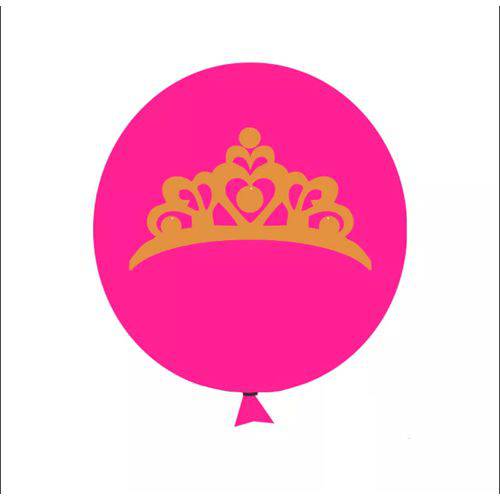 Balão / Bexiga N11 Coroa Pink Glitter | C/12