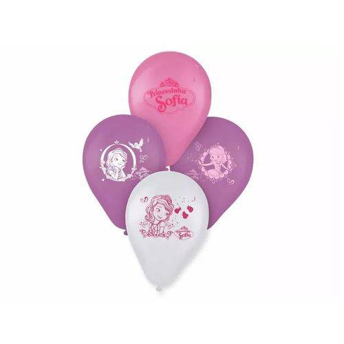 Balão Bexiga Personalizada Princesa Sofia - 25 Unidades