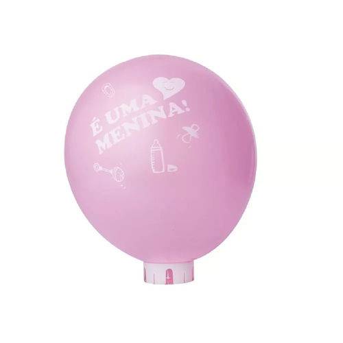 Balão Bexiga Rosa é Menina Nº 11 - 25 Unidades