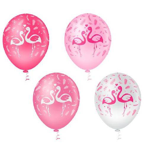 Balão Bexigas Látex Flamingo Sortido N10 -25 Unidade