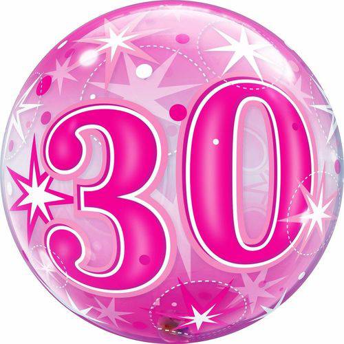 Balão Bubble - 30 Anos Girl - 22 Polegadas - Qualatex
