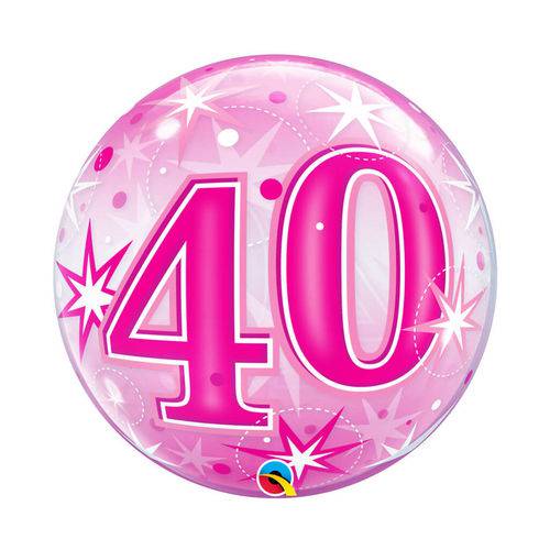 Balão Bubble - 40 Anos Girl - 22 Polegadas - Qualatex