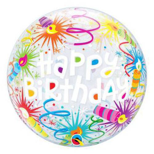 Balão Bubble - Happy Birthday Velinhas - 22 Polegadas - Qualatex