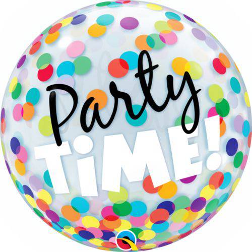 Balão Bubble - Party Time - 22 Polegas - Qualatex