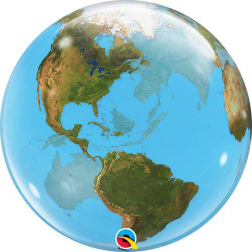 Balão Bubble - Planeta Terra - 22 Polegadas - Qualatex