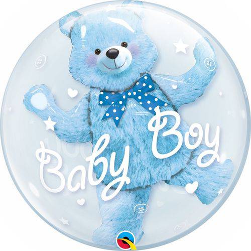 Balão Bubble - Urso Baby Boy - 24 Polegadas - Qualatex