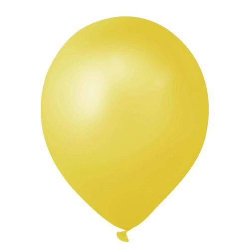 Balão Cintilante N7 Amarelo 18 Cm 50 Unidades São Roque