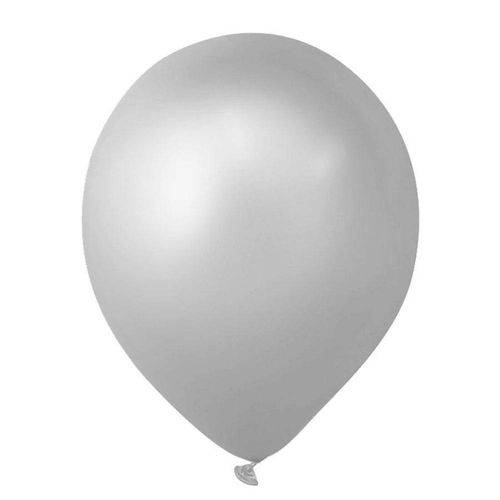 Balão Cintilante N7 Prata 18cm 50 Unidades Pic Pic