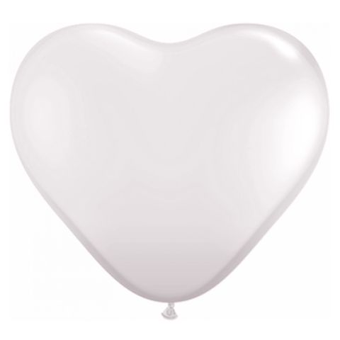 Balão Coração Branco Tamanho 10 C/25 - Pic Pic