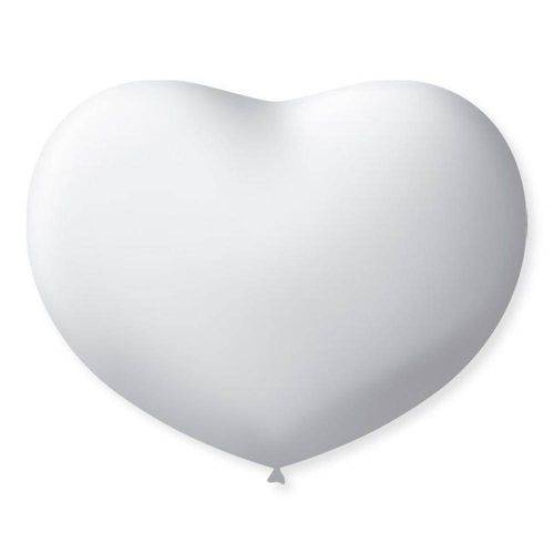 Balão Coração N°6 Branco Polar com 50 Unidades