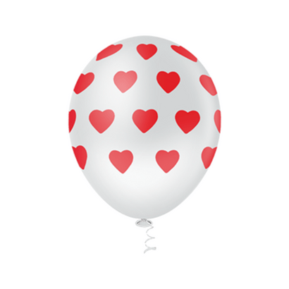 Balão de Látex 10" Coração Big Branco 25un Pic Pic