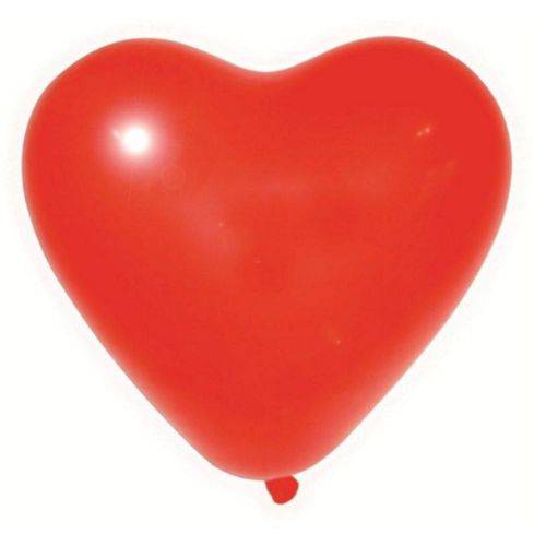 Balão de Látex 150 Formato de Coração Vermelho 20" 50 Cm 1 Und Happy Day