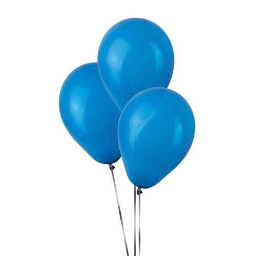 Balão de Látex Azul Escuro Liso 50 Unidades