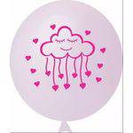Balão de Látex Chuva de Amor Rosa 11" 28 Cm 25 Und Happy Day
