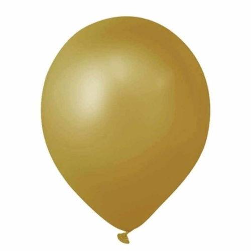 Balão de Látex Cintilante Ouro 7" 18cm 50un São Roque