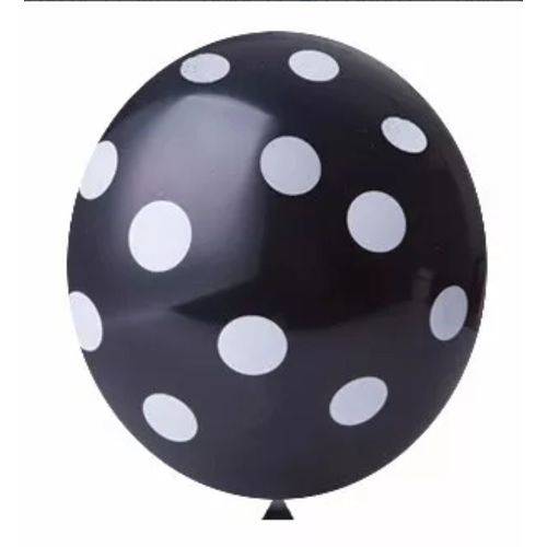 Balão de Látex Confete Preto com Branco 11" 28 Cm 25 Und Happy Day
