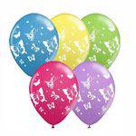 Balão de Látex Decorado Boboletas Cores Sortidas 10" 28cm 25un Pic Pic
