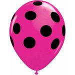Balão de Látex Decorado Pink com Bolinhas Pretas 10" 28cm 25un Pic Pic