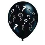 Balão de Látex Decorado Revelação Preto com Branco 10" 28cm 25un Pic Pic