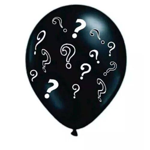 Balão de Látex Decorado Revelação Preto com Branco 10" 28cm 25un Pic Pic