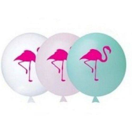 Balão de Látex Flamingo com Cores Sortidas 11" 28 Cm 25 Und Happy Day