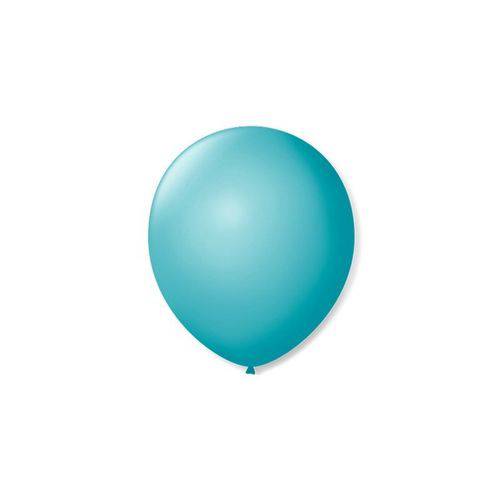 Balão de Látex Liso Azul Oceano 9 Polegadas com 50 Un.