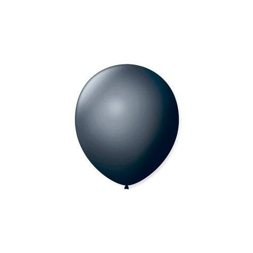 Balão de Látex Liso Preto Ebano 9 Polegadas com 50 Un.