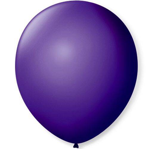 Balão de Látex Liso Roxo Uva 7 Polegadas com 50 Un.