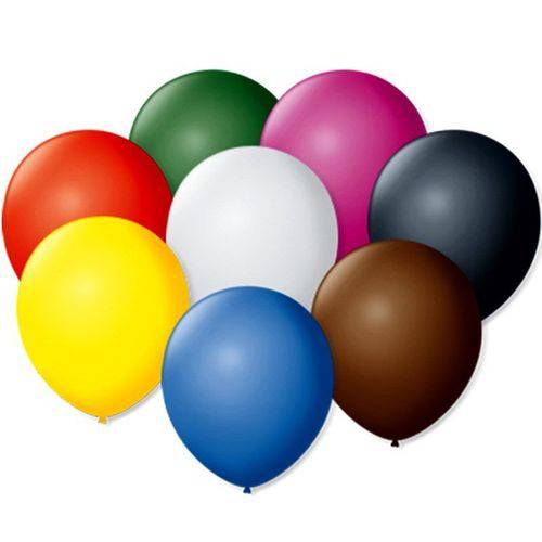 Balão de Látex Liso Sortidos 7 Polegadas com 50 Un.