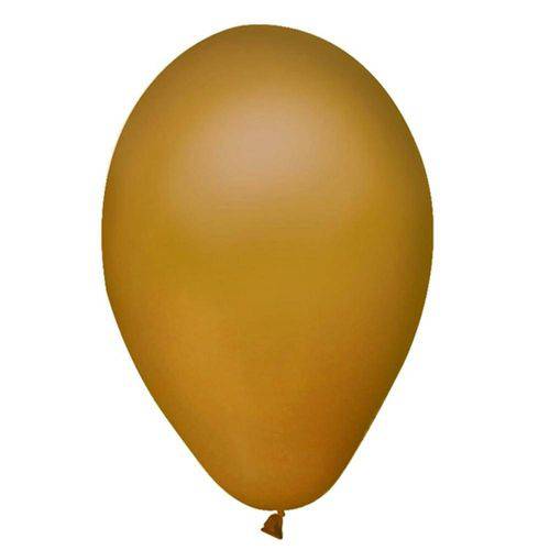 Balão de Látex Metalizado Ouro N9 23cm 50 Unidades Pic Pic