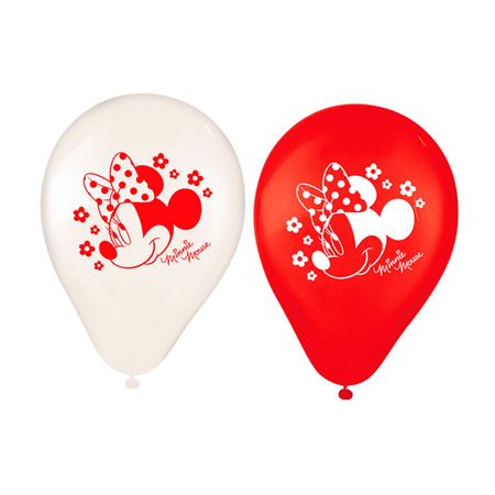 Balão de Látex Minnie Vermelha - 25 Unidades