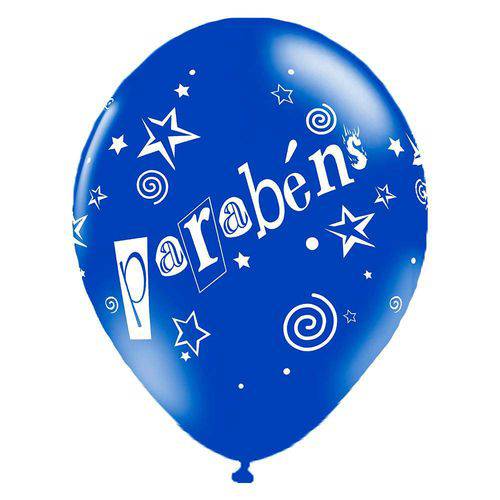 Balão de Látex Parabéns Sortido 10” com 25 Unidades Balloontech