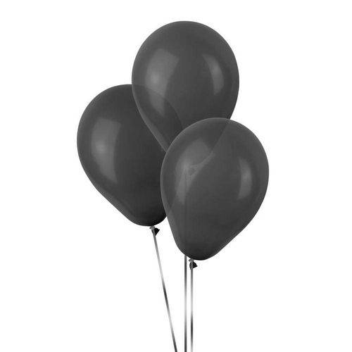 Balão de Látex Preto Liso 50 Unidades