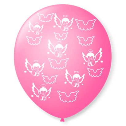 Balão de Látex Rosa Tutti Frutti de Anjinhos 9” com 25 Unidades São Roque