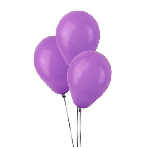 Balão de Látex Roxo Liso 50 Unidades