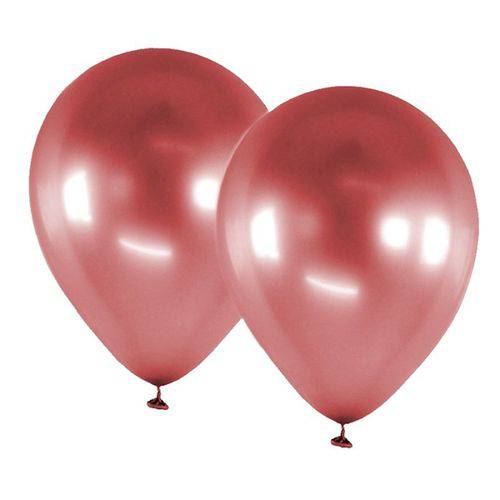 Balão Látex Alumínio Rose N09 - 23cm C/ 25 Unidades